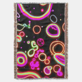 ネオン鮮やかグローパターン スローブランケット (正面縦)