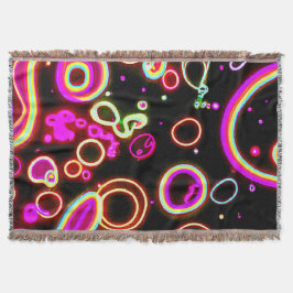 ネオン鮮やかグローパターン スローブランケット