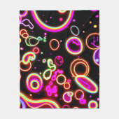 ネオン鮮やかグローパターン フリースブランケット (正面)