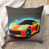 ネオン鮮やかグロー付きスポーツカー クッション (ブランケット)