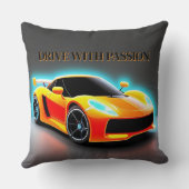 ネオン鮮やかグロー付きスポーツカー クッション (裏面)