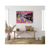 ネオン鮮やかコズミックドット抽象芸術宇宙デザイン フォトプリント           