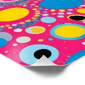 ネオン鮮やかコズミックドット抽象芸術宇宙デザイン ポスター (コーナー)