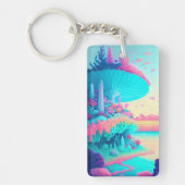 ネオン鮮やかコーラルガーデンアクリルキーチェーン キーホルダー (正面)