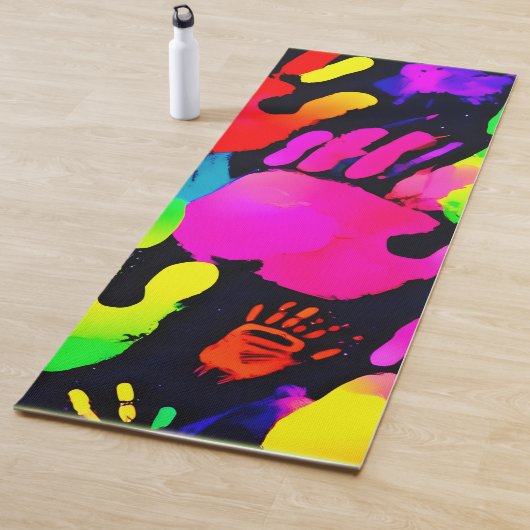 ネオン鮮やかハンドプリントアート ヨガマット (インサイチュ)