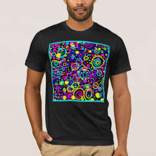 ネオン鮮やかパターンアートデザイン Tシャツ
