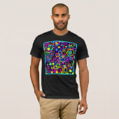 ネオン鮮やかパターンアートデザイン Tシャツ (正面フル)
