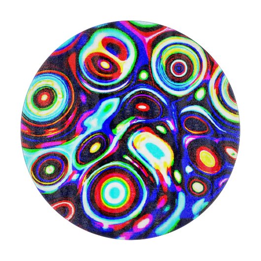 ネオン鮮やかパルスパターン カッティングボード (正面)