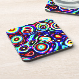 ネオン鮮やかパルスパターン コースター