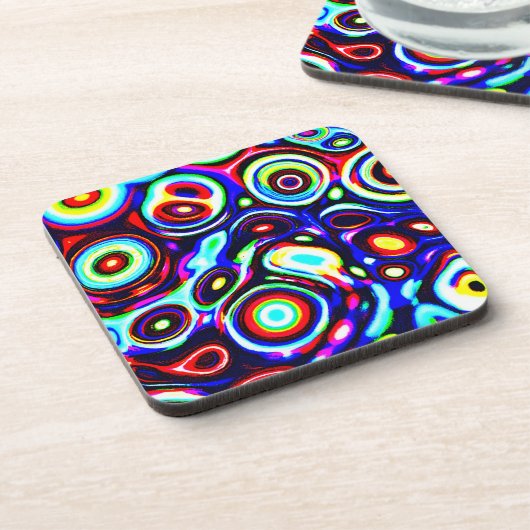 ネオン鮮やかパルスパターン コースター (左側)