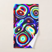 ネオン鮮やかパルスパターン バスタオルセット (ハンドタオル)