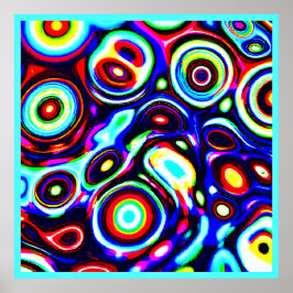 ネオン鮮やかパルスパターン ポスター