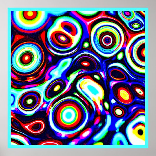 ネオン鮮やかパルスパターン ポスター (正面)