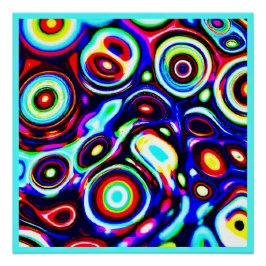 ネオン鮮やかパルスパターン ポスター