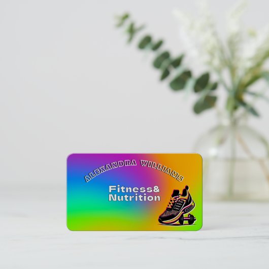 ネオン鮮やかフィットネス栄養名刺 名刺 (スタンド正面)