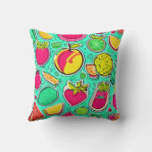 ネオン鮮やかフルーツオーチャードアート クッション (裏面)