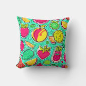 ネオン鮮やかフルーツオーチャードアート クッション (正面)
