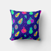 ネオン鮮やかフルーツパターンデザイン クッション (正面)