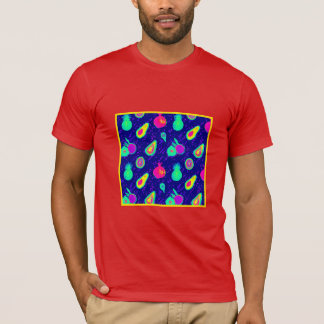 ネオン鮮やかフルーツパターンデザイン Tシャツ