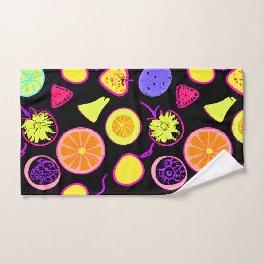 ネオン鮮やかフルーツ工芸品 バスタオルセット (ハンドタオル)