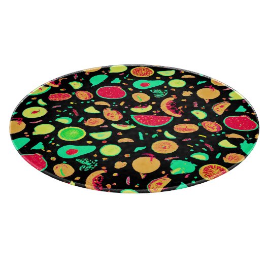 ネオン鮮やかフルーツ柄 カッティングボード (角)