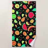 ネオン鮮やかフルーツ柄 ビーチタオル (正面)