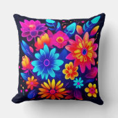 ネオン鮮やかフローラアート クッション (正面)