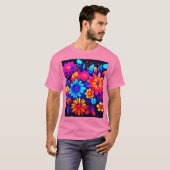 ネオン鮮やかフローラアート Tシャツ (正面フル)