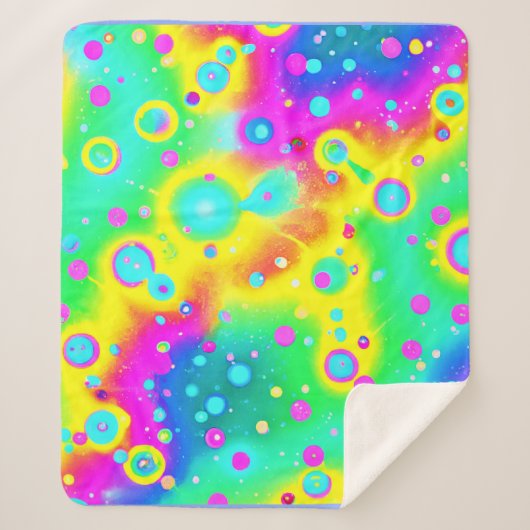 ネオン鮮やかブレーズパターン シェルパブランケット (正面)
