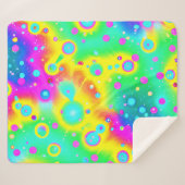 ネオン鮮やかブレーズパターン シェルパブランケット (正面(横))