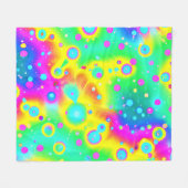 ネオン鮮やかブレーズパターン フリースブランケット (正面(横))