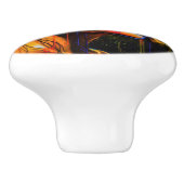 ネオン鮮やかポートレート-抽象芸術表現主義アート セラミックノブ (側面)