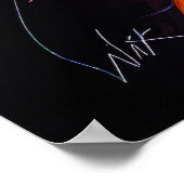 ネオン鮮やかポートレート-抽象芸術表現主義アート ポスター (角)