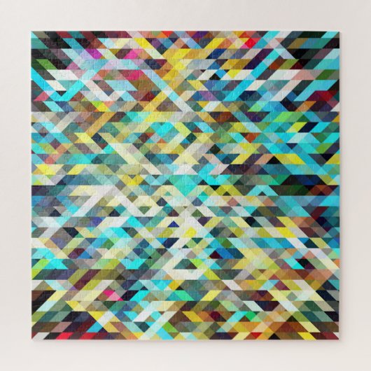 ネオン鮮やかモザイク:抽象芸術背景。 ジグソーパズル (縦)