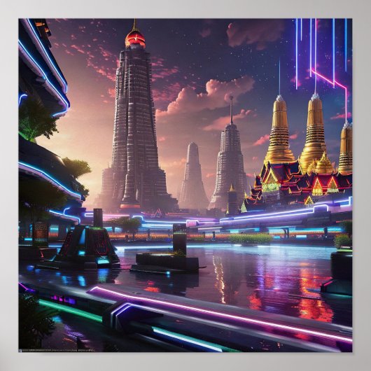 ネオン鮮やかライトオブサイバパンクバンコク ポスター (正面)