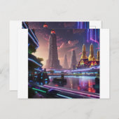 ネオン鮮やかライトオブサイバパンクバンコク ポストカード (正面/裏面)