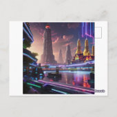 ネオン鮮やかライトオブサイバパンクバンコク ポストカード (裏面)