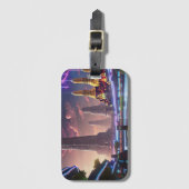 ネオン鮮やかライトオブサイバパンクバンコク ラゲッジタグ (正面縦)