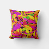 ネオン鮮やかリーフエレガンスパターン クッション (正面)