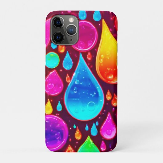 ネオン鮮やかレインドロップアート Case-Mate iPhoneケース (裏)