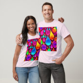 ネオン鮮やかレインドロップアート Tシャツ (ユニセックス)