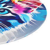 ネオン鮮やか子猫アート カッティングボード (角)