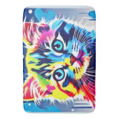 ネオン鮮やか子猫アート バスマット (正面縦)