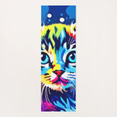 ネオン鮮やか子猫アート ヨガマット (裏面)