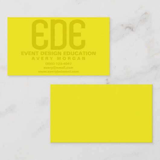 ネオン黄ミニマル色 名刺 (正面/裏面)