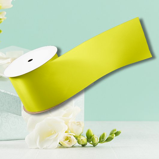 ネオン黄無地の色 |クラシック サテンリボン