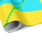 ネオン黄色とピンクのスパイラル80sラップ紙 ラッピングペーパー (ロールコーナー)