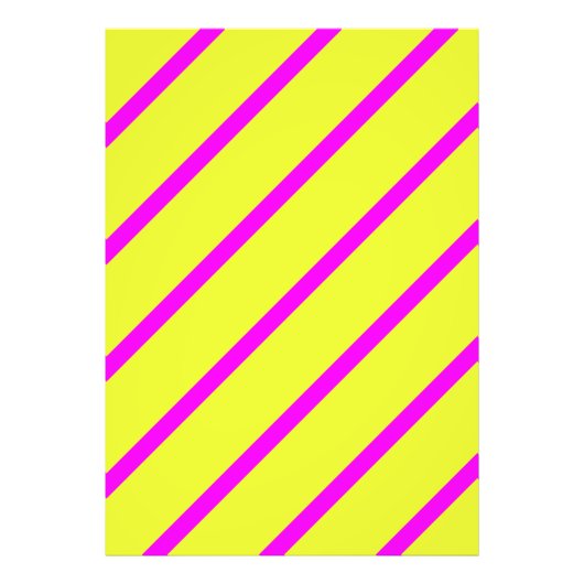 ネオン黄色と鮮やかなピンクのストライプ フォトプリント            (正面)