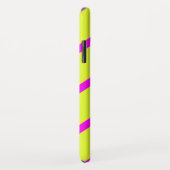 ネオン黄色と鮮やかなピンクのストライプ Case-Mate iPhoneケース (裏面/右)