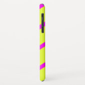 ネオン黄色と鮮やかなピンクのストライプ Case-Mate iPhoneケース (裏面/左)